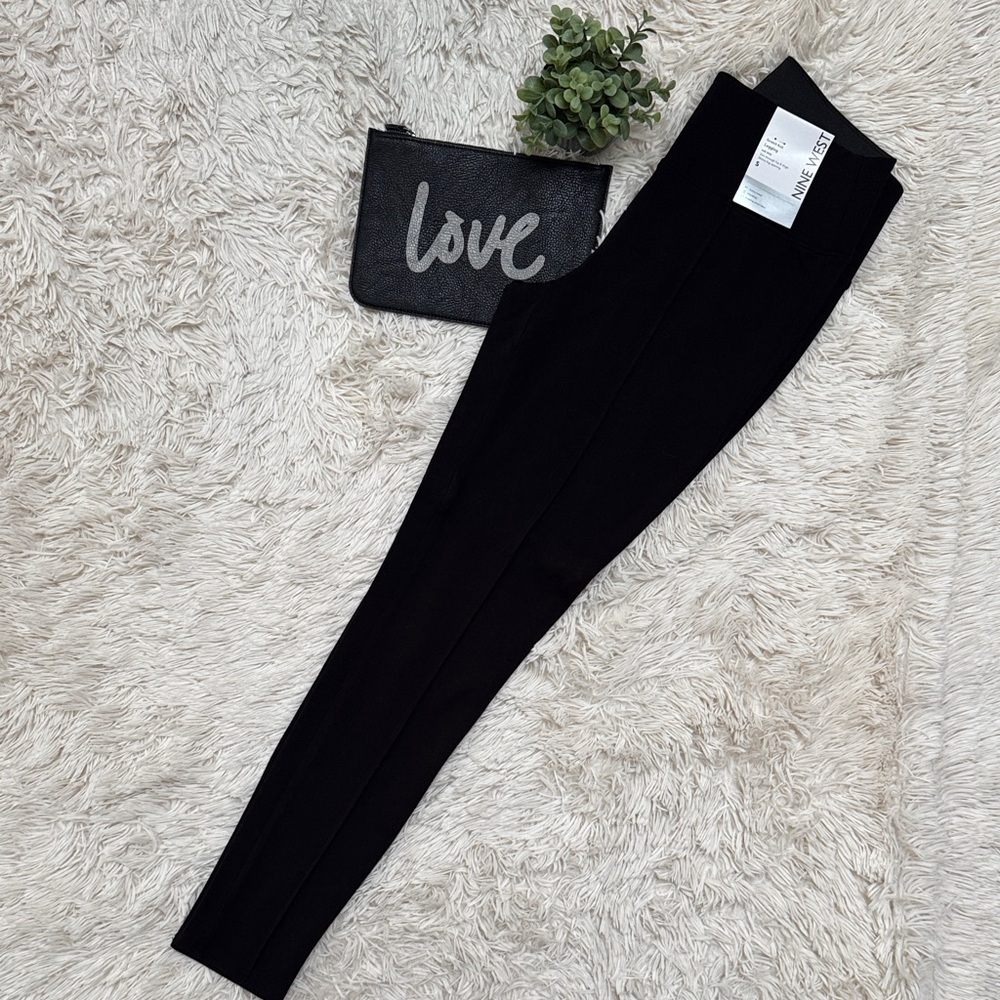 Nine West Stretch Knit Smoothing Leggings 💗 Black - Picture 3 of 12